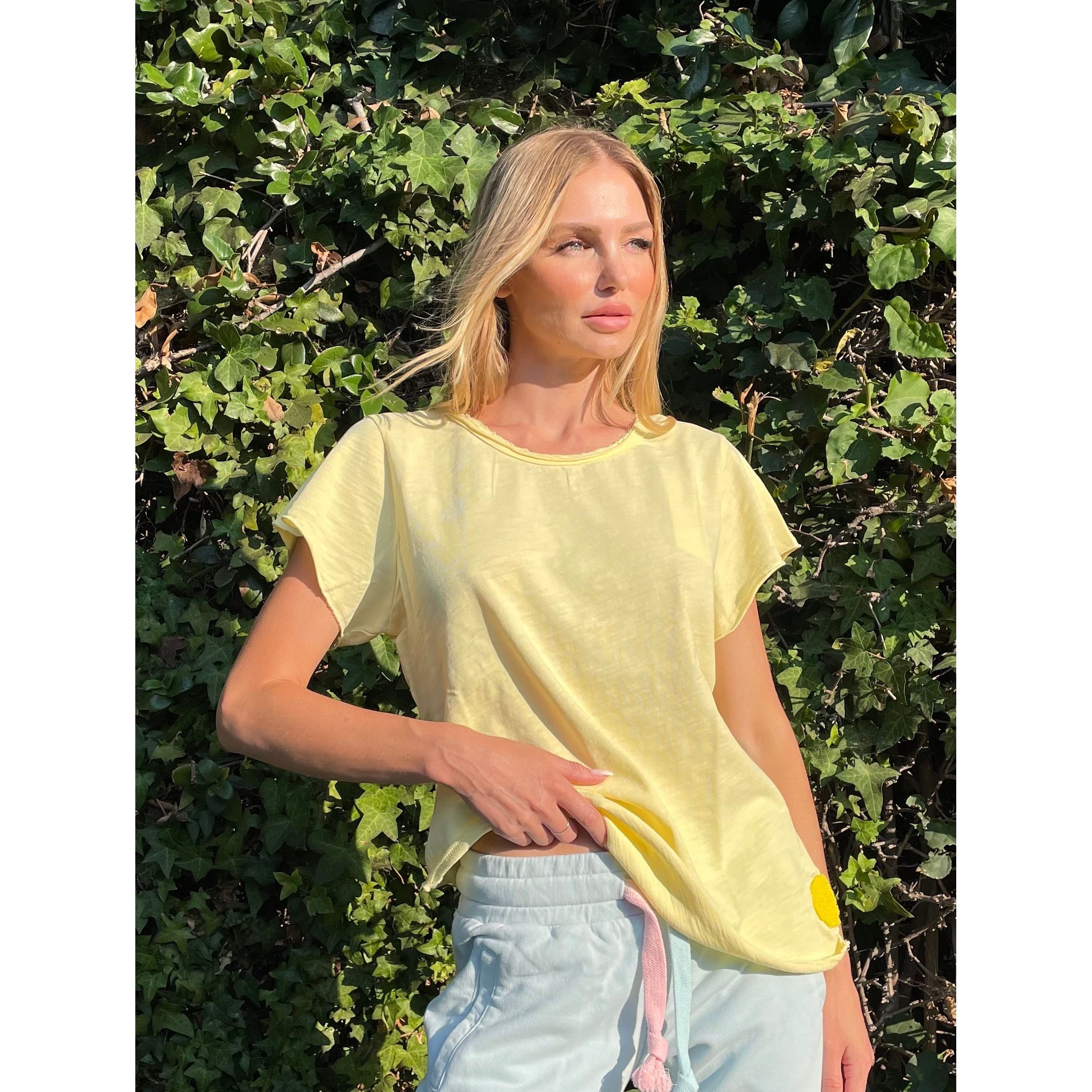 Women Yellow Lemon Regular T-Shirt